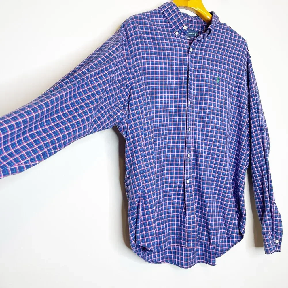 Polo Ralph Lauren Size XL Plaid Button Down Shirt Cotton Long Sleeve Classic Fit